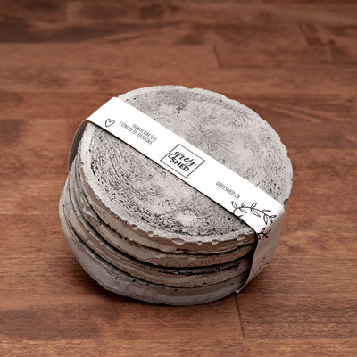Grey Shed Concrete Moon Coasters