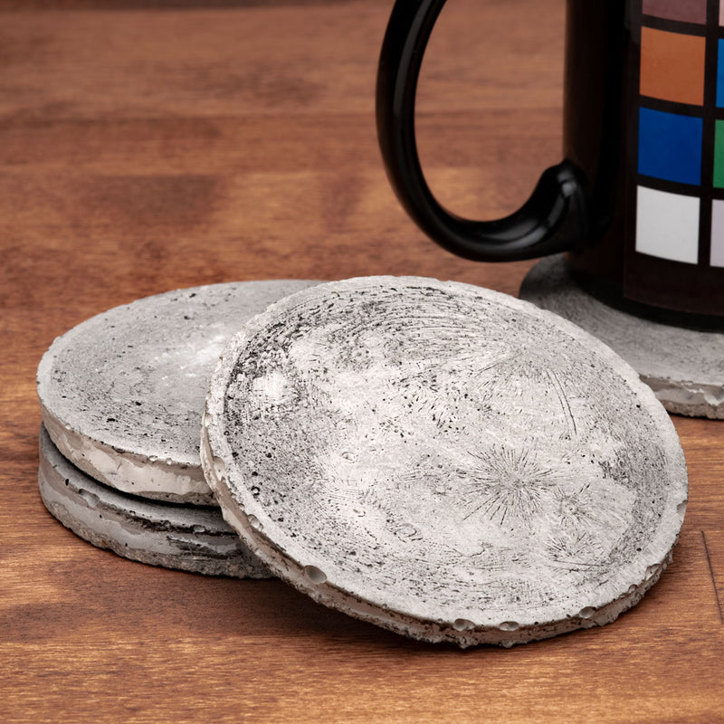 Grey Shed Concrete Moon Coasters