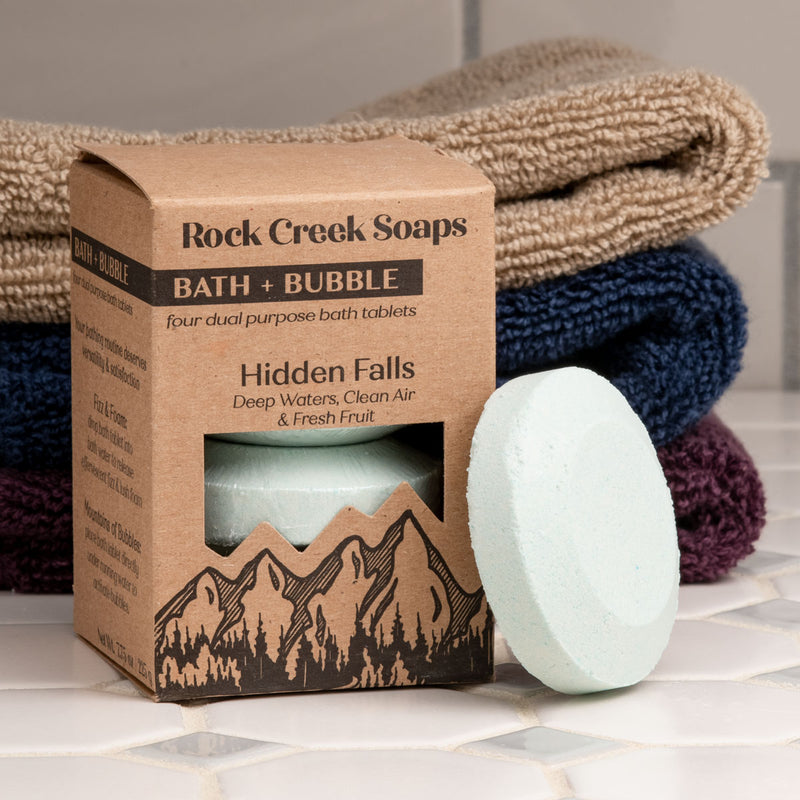 Rock Creek Soaps Bath Bomb Set Bath + Bubble 4pk - Hidden Falls
