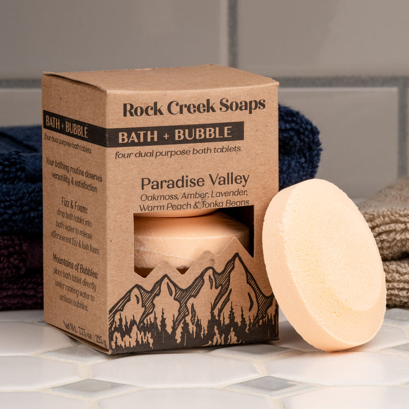 Rock Creek Soaps Bath Bomb Set Bath + Bubble 4pk - Paradise Valley