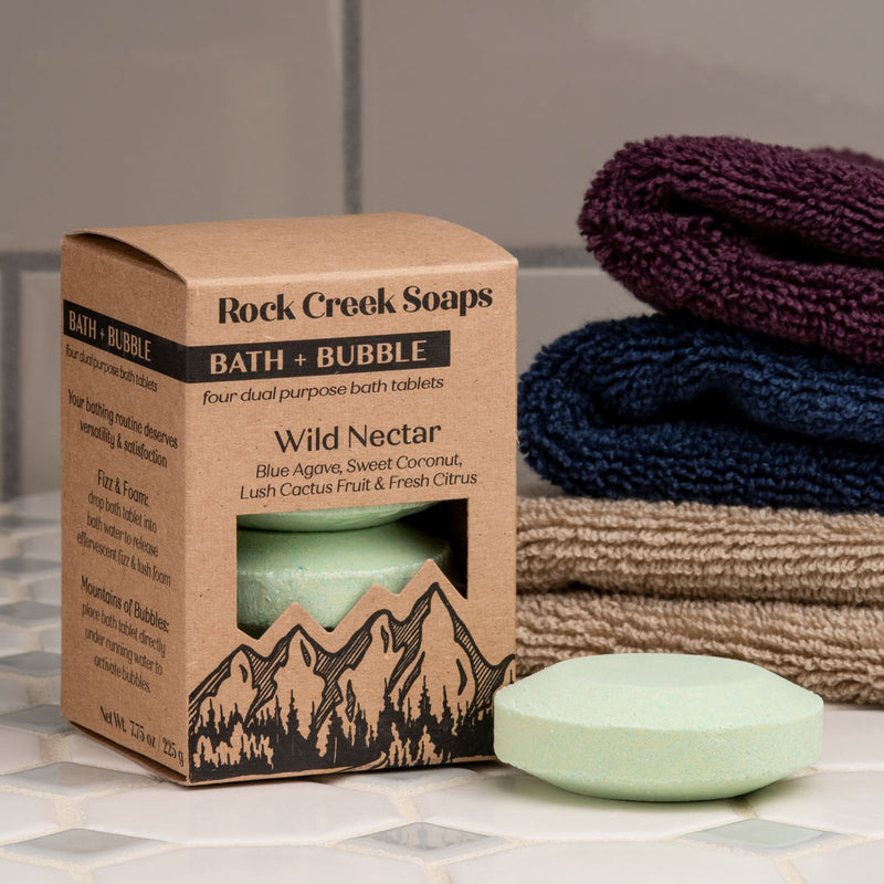 Rock Creek Soaps Bath Bomb Set Bath + Bubble 4pk - Wild Nectar