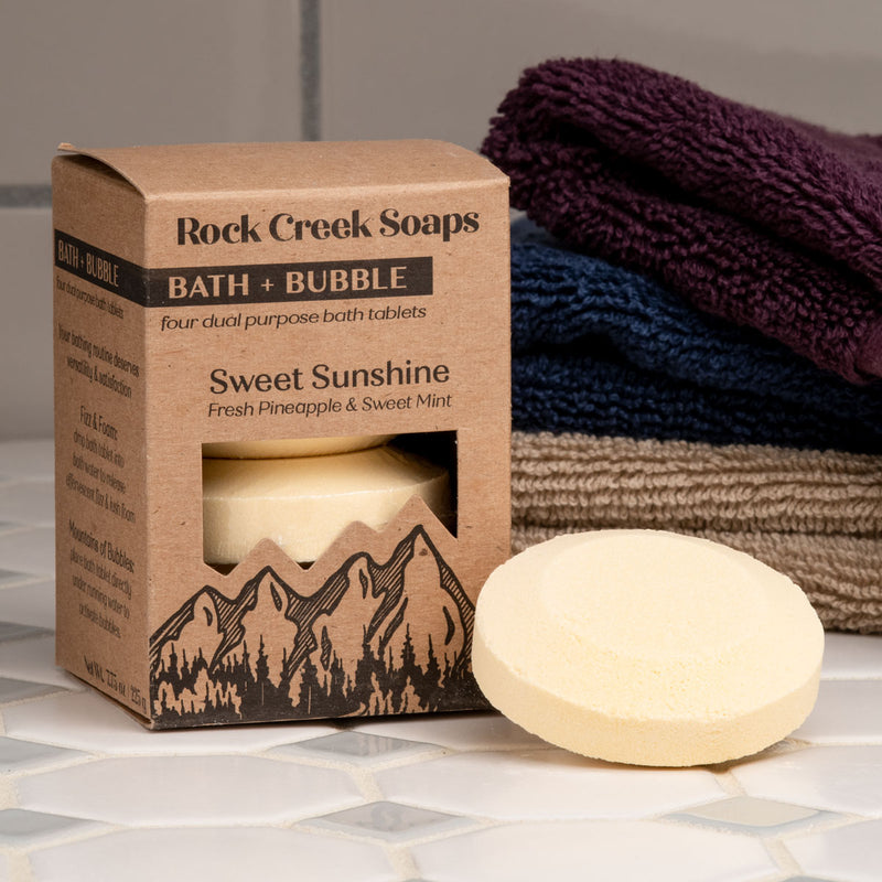 Rock Creek Soaps Bath Bomb Set Bath + Bubble 4pk - Sweet Sunshine