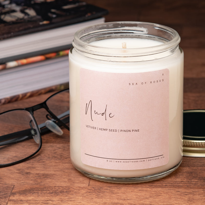 sea of roses Coconut + Soy Wax Candle - Nude